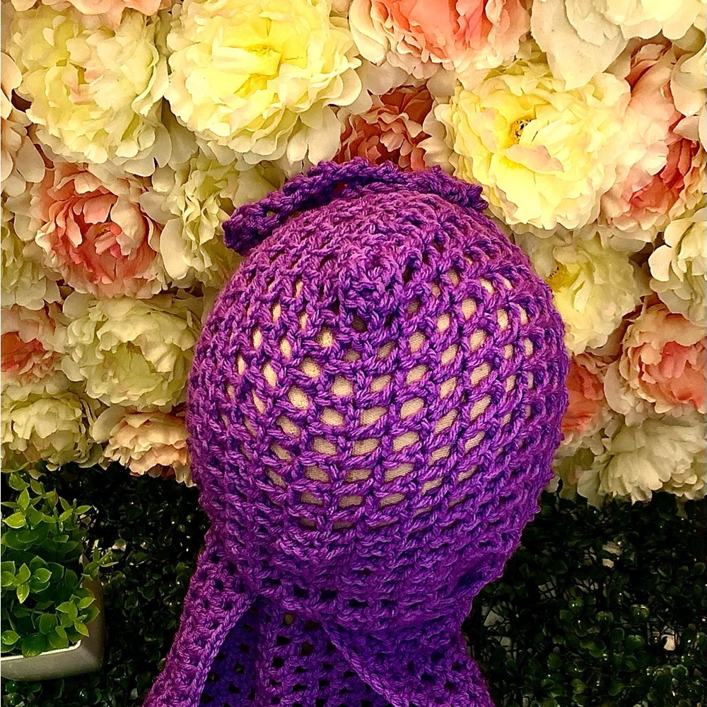 Purple Crochet Women's Headscarf
